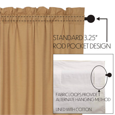 Vhc Brands Simple Life Ruffled Light-Filtering Rod Pocket Set of 2 Curtain Panel