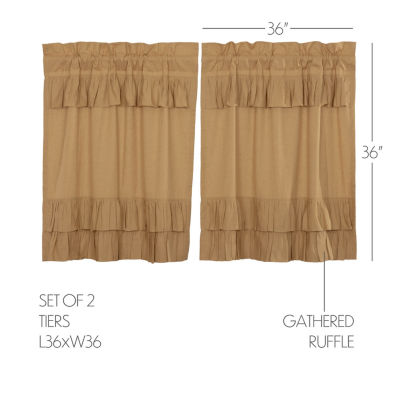 Vhc Brands Simple Life Ruffled 2-pc. Rod Pocket Window Tier