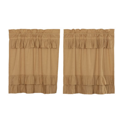 Vhc Brands Simple Life Ruffled 2-pc. Rod Pocket Window Tier