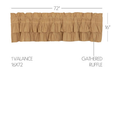 Vhc Brands Simple Life Ruffled Rod Pocket Tailored Valances