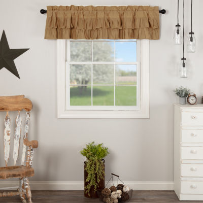 Vhc Brands Simple Life Ruffled Rod Pocket Tailored Valances