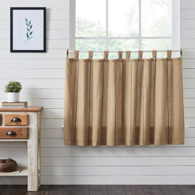 Vhc Brands Stitched Burlap 2-pc. Tab Top Window Tier