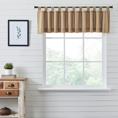 Vhc Brands Stitched Burlap Tab Top Tailored Valances