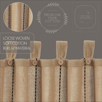 Vhc Brands Stitched Burlap Tab Top Tailored Valance