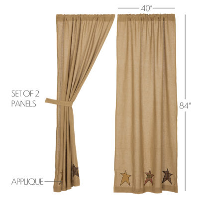 Vhc Brands Stratton Embellished Light-Filtering Rod Pocket Set of 2 Curtain Panel