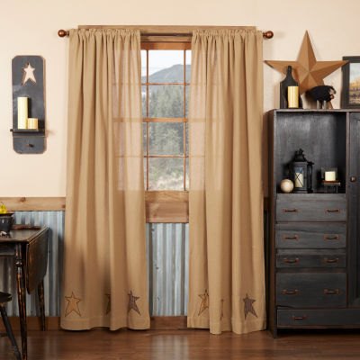 Vhc Brands Stratton Embellished Light-Filtering Rod Pocket Set of 2 Curtain Panel