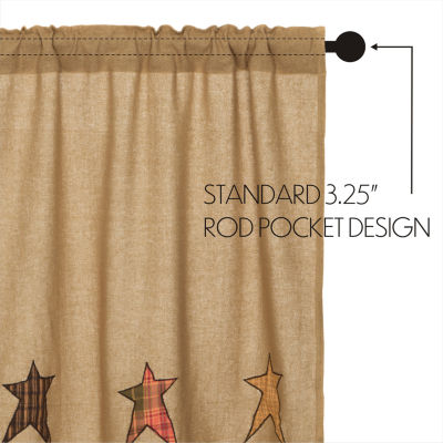 Vhc Brands Stratton Embellished Light-Filtering Rod Pocket Set of 2 Curtain Panel