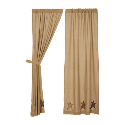 Vhc Brands Stratton Embellished Light-Filtering Rod Pocket Set of 2 Curtain Panel