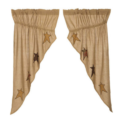 Vhc Brands Stratton Prairie Embellished Light-Filtering Rod Pocket Set of 2 Curtain Panel