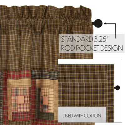Vhc Brands Tea Cabin Block Border Rod Pocket Tailored Valances