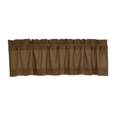 Vhc Brands Tea Cabin Block Border Rod Pocket Tailored Valance