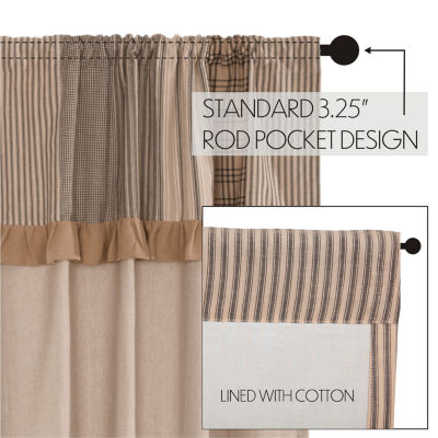 Vhc Brands Sawyer Attached Val Rod Pocket Light-Filtering Set of 2 Curtain Panel