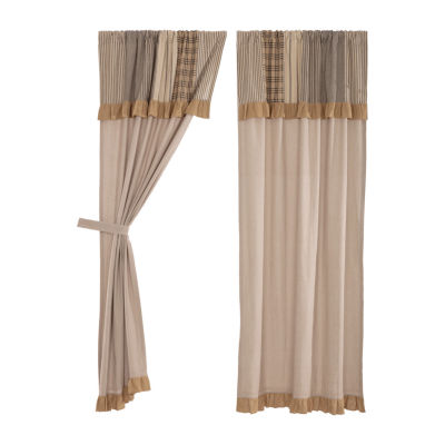 Vhc Brands Sawyer Attached Val Rod Pocket Light-Filtering Set of 2 Curtain Panel