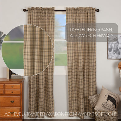 Vhc Brands Sawyer Plaid Light-Filtering Rod Pocket Set of 2 Curtain Panel