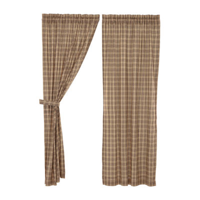 Vhc Brands Sawyer Plaid Light-Filtering Rod Pocket Set of 2 Curtain Panel