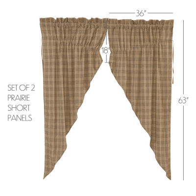 Vhc Brands Sawyer Plaid Prairie Light-Filtering Rod Pocket Set of 2 Curtain Panel