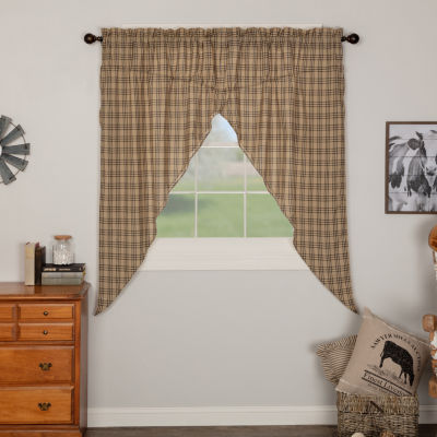 Vhc Brands Sawyer Plaid Prairie Rod Pocket Light-Filtering Set of 2 Curtain Panels