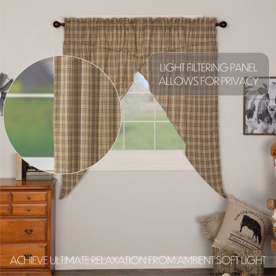 Vhc Brands Sawyer Plaid Prairie Rod Pocket Light-Filtering Set of 2 Curtain Panel