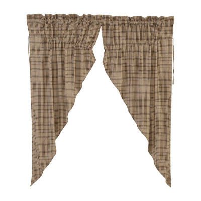 Vhc Brands Sawyer Plaid Prairie Light-Filtering Rod Pocket Set of 2 Curtain Panel