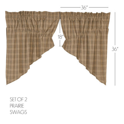 Vhc Brands Sawyer Plaid Prairie Swag Rod Pocket Tailored Valance