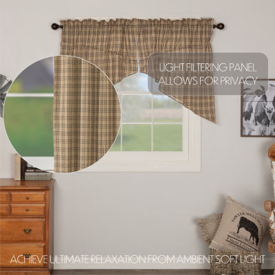 Vhc Brands Sawyer Plaid Prairie Swag Rod Pocket Tailored Valances