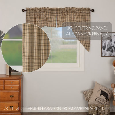 Vhc Brands Sawyer Plaid Swag Rod Pocket Tailored Valances