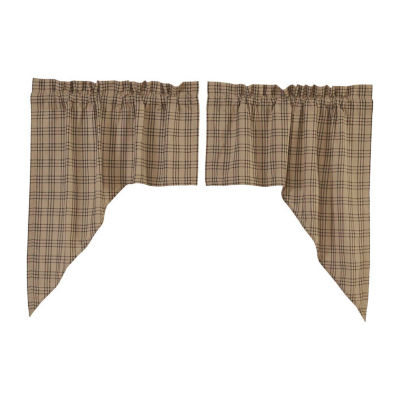 Vhc Brands Sawyer Plaid Swag Rod Pocket Tailored Valances