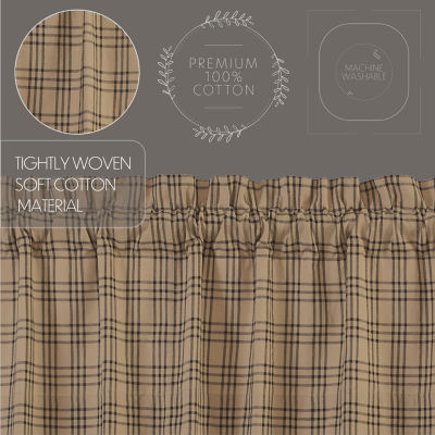 Vhc Brands Sawyer Plaid Rod Pocket Tailored Valances