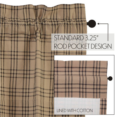 Vhc Brands Sawyer Plaid Rod Pocket Tailored Valance