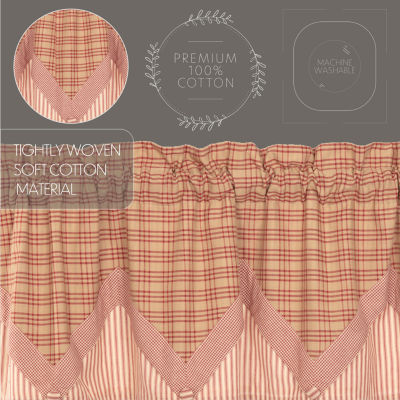 Vhc Brands Sawyer Plaid Layered Rod Pocket Tailored Valance