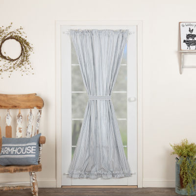 Vhc Brands Sawyer Ticking Light-Filtering Rod Pocket Single Door Panel Curtain