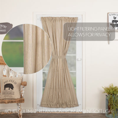 Vhc Brands Sawyer Ticking Light-Filtering Rod Pocket Single Door Panel Curtain