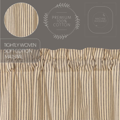 Vhc Brands Sawyer Ticking Prairie Light-Filtering Rod Pocket Set of 2 Curtain Panel