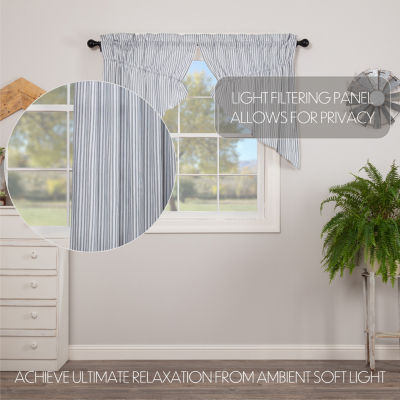 Vhc Brands Sawyer Ticking Prairie Swag Rod Pocket Tailored Valance