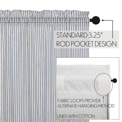 Vhc Brands Sawyer Ticking Prairie Swag Rod Pocket Tailored Valance