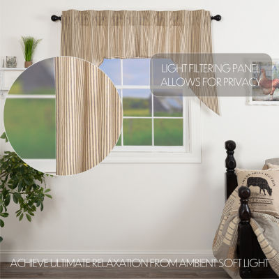 Vhc Brands Sawyer Ticking Swag Rod Pocket Valance