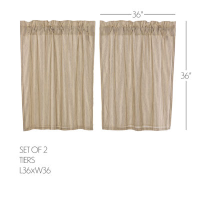 Vhc Brands Sawyer Ticking 2-pc. Rod Pocket Window Tiers