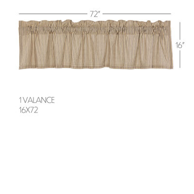 Vhc Brands Sawyer Ticking Rod Pocket Tailored Valances