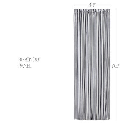 Vhc Brands Sawyer Ticking Blackout Rod Pocket Single Curtain Panel