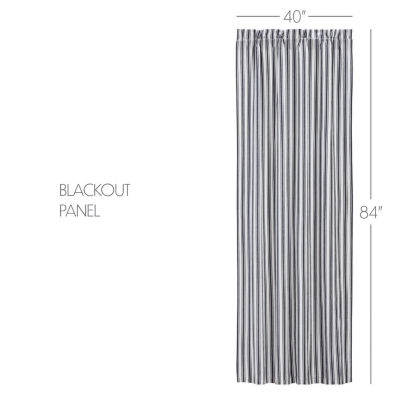 Vhc Brands Sawyer Ticking Rod Pocket Blackout Single Curtain Panels