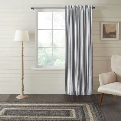 Vhc Brands Sawyer Ticking Rod Pocket Blackout Single Curtain Panels