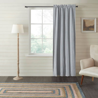 Vhc Brands Sawyer Ticking Rod Pocket Blackout Single Curtain Panel