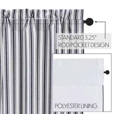 Vhc Brands Sawyer Ticking Rod Pocket Blackout Single Curtain Panel