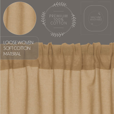 Vhc Brands Tobacco Cloth Sheer Rod Pocket Single Door Panel Curtain