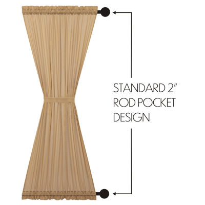 Vhc Brands Tobacco Cloth Sheer Rod Pocket Single Door Panel Curtain