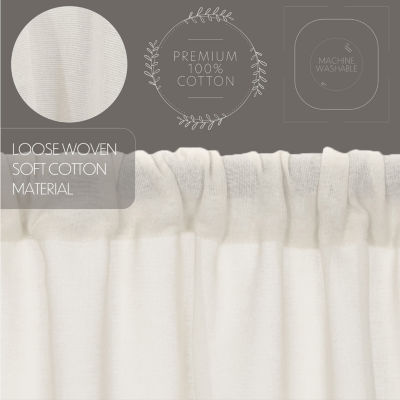 Vhc Brands Tobacco Cloth Rod Pocket Sheer Set of 2 Curtain Panels