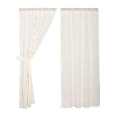Vhc Brands Tobacco Cloth Sheer Rod Pocket Set of 2 Curtain Panel