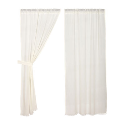 Vhc Brands Tobacco Cloth Rod Pocket Sheer Set of 2 Curtain Panels
