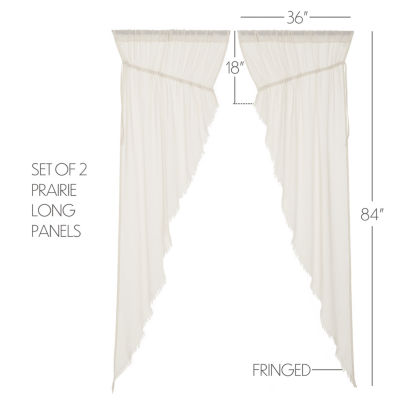 Vhc Brands Tobacco Cloth Prairie Rod Pocket Sheer Set of 2 Curtain Panels