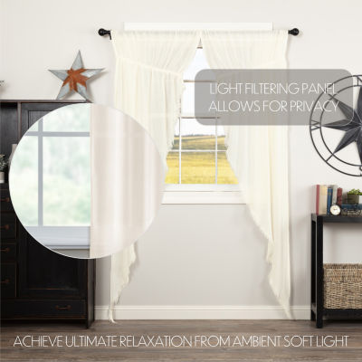 Vhc Brands Tobacco Cloth Prairie Rod Pocket Sheer Set of 2 Curtain Panels